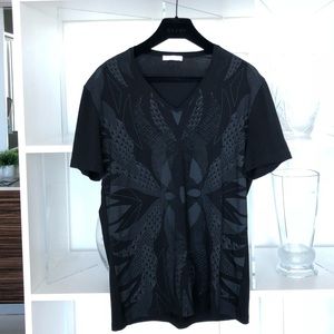 🚫SOLD🚫Versace Men's V-neck printed black T-shirt